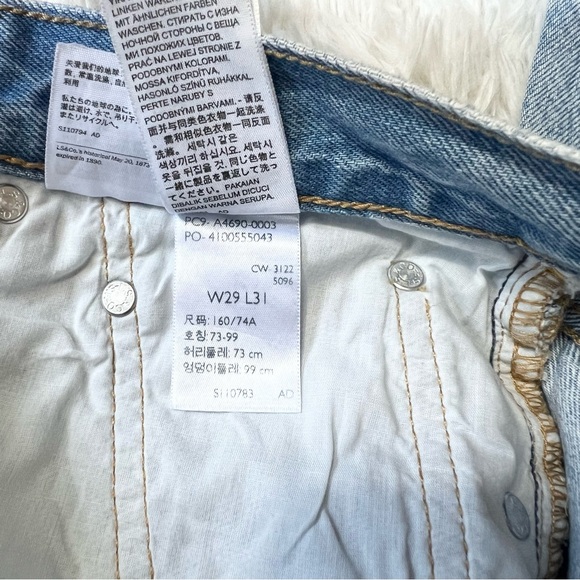 Levi's Middy Straight Leg Distressed Blue Jeans 29 - Picture 8 of 10